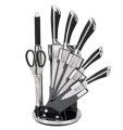 8 Pieces Stainless Steel Knife Set With Acrylic Stand – Black. 