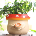 Cute Belly Mushroom Planter, Colorful Unique Succulent Pots with Drainage, Rainbow Small Body Flower Pots for Plants Easy Install. 