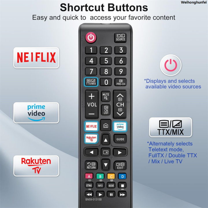 WeihonghunfeiHigh%20Quality%20Replacement%20BN59-01315B%20Universal%20Remote%20Control%20for%20Samsung%20Smart%20TV%204K%208K%20LCD%20LED%20UHD%20HDR%20Crystal%20QLED%20UE%20Series%20Quantum%20TVs%20-%20Image%204