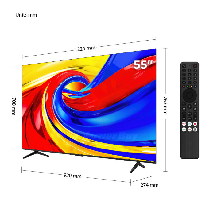 TCL 55 P7L Premium QLED Smart 4K Ultra HD Google TV, Dolby Vision ...