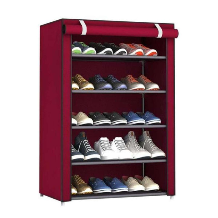 5%20Layer%20Shoe%20Rack%20Dust-proof%20Cloth%20Non-woven%20with%20Cover%20-%20Multi-color%20-%20Image%203