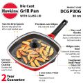 Hawkins Grill Pan, Non Stick Die Cast Grilling Pan with Glass Lid. 