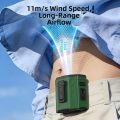 Mini Rechargeable Waist Clip Fan Strong Cooling 100 Gears Wearable Belt Fan Long Battery High-Speed Hanging Neck Fan Indoor Home. 