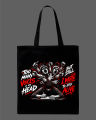 "Too Many Voices In My Head" Grunge Printed  Tote Bag– Eco-Friendly Cotton Shoulder Shopping Bag-White, Black. 