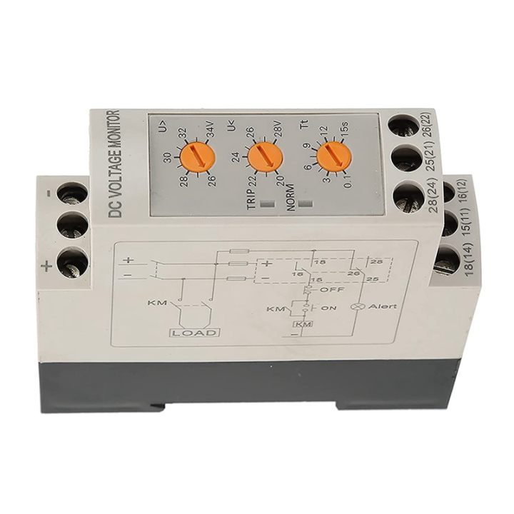 Overvoltage Undervoltage Protector Voltage Monitoring Relay DC24V ...
