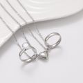 CARAT Exquisite Workmanship Jewelry Romantic Magnetic Heart Ring Couple Necklaces Set Adjustable Matching Pair for Husband Wife Perfect. 