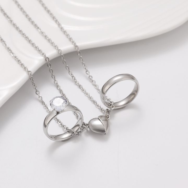 CARAT%20Exquisite%20Workmanship%20Jewelry%20Romantic%20Magnetic%20Heart%20Ring%20Couple%20Necklaces%20Set%20Adjustable%20Matching%20Pair%20for%20Husband%20Wife%20Perfect%20-%20Image%204