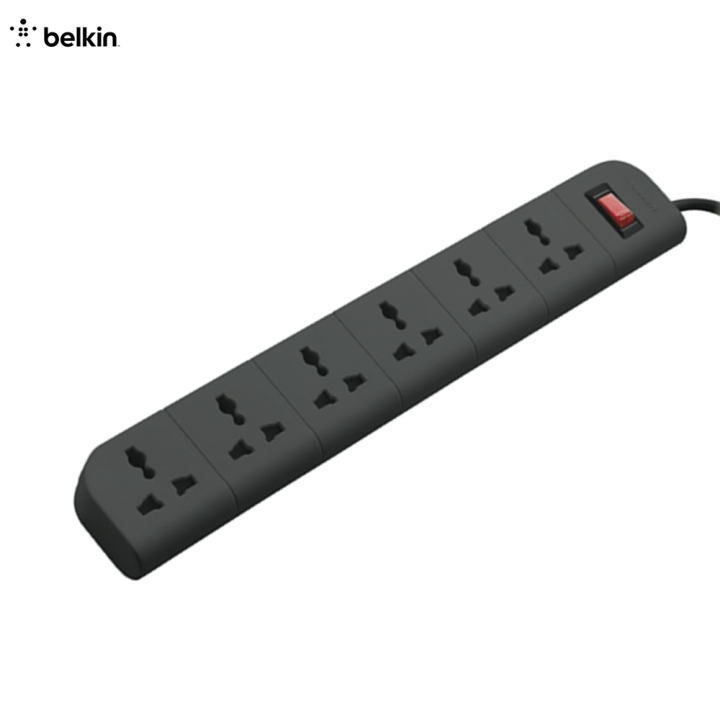Belkin Essential Series 6-Socket Surge Protector Universal Multi Plug Socket