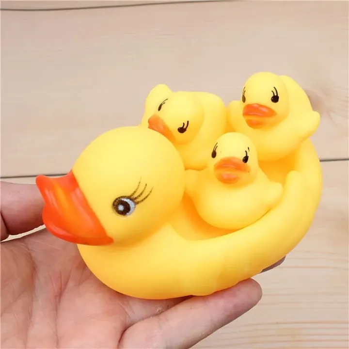 4%20Pcs%20Cute%20Rubber%20Duck%20Family%20Set%20for%20Baby%20Shower%20Squeak%20Fun%20Baby%20Floating%20Yellow%20Rubber%20Bath%20Duck%20Toys%20Fun%20Decoration%20Items%20-%20Image%202