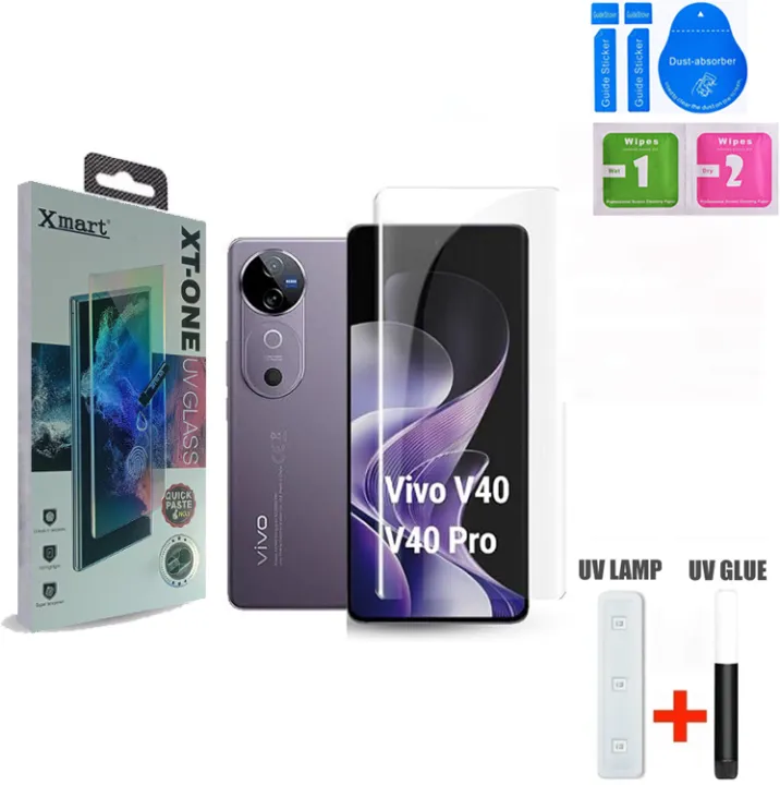 XMart%20Vivo%20V40%205G%20/%20Vivo%20V40%20Pro%20/%20Vivo%20S19%20Pro%205G%20UV%20Liquid%20Glue%20Original%20Tempered%20Glass%20Screen%20Protector%20-%20Image%202