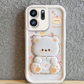 Case for oppo Reno 14 pro 5g reno 14 5g Reno 14F phone casing back cover Softcase Silicone shockproof Cover new design aesthetic Rotatable mirror Cute Bear with holder JTXXZJ01. 