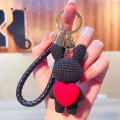 6 Colors Little Bear Woven Wrist Strap Comfortable Feel Resin Alloy Key Chain Cute Keychain for Gifts For Girls Ins Key Hanging Rope Children'S. 