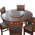 Sunrise Furniture 6-Seater Wooden Round Dining Table With Revolving Top - Walnut. 