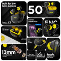 Nu Republic Dubstep Buzz X5 with 50 hrs Playtime, X-Bass, ENC, 13mm Dynamic Drivers, Hall Sensor Wireless Earbuds (Black, Yellow, True Wireless). 