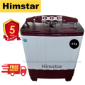 Himstar 8.0kg semi automatic washing machine 5 years motor warranty. 