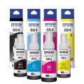 Epson 664 Genuine Ink Set | Set of 4 Colors : CMYK | For L100 / L200 / L300 / L400 / L500 / L600 Series, L1300, L1455 Printers | 100% Genuine. 