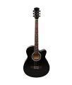 Kadence Frontier Series, Electric Acoustic Black Guitar With EQ, Die Cast Keys, Set Of Strings, Strap, Picks And Bag (Black EQ, Electric Acoustic). 