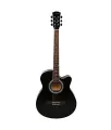 Kadence rosewood Guitar Frontier Series, Electric Acoustic Black Guitar With EQ, Die Cast Keys, Set Of Strings, Strap, Picks And Bag (Black EQ, Electric Acoustic). 