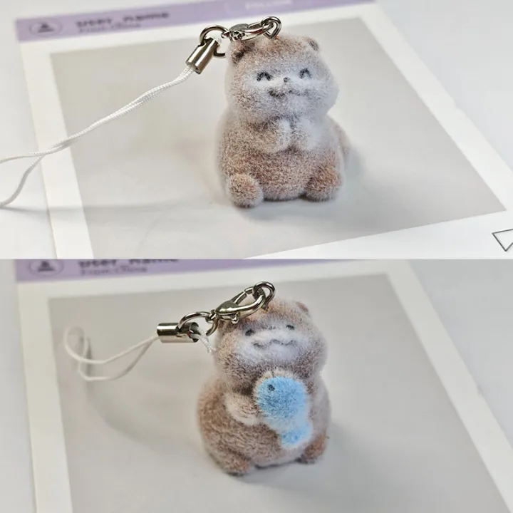 Lovely%203D%20Flocked%20Otter%20Pendant%20Keychain%20Cute%20Cartoon%20Backpack%20Charm%20Fashion%20Animal%20Keyring%20Bag%20Hanging%20Decoration%20Accessories%207DD%20-%20Image%203