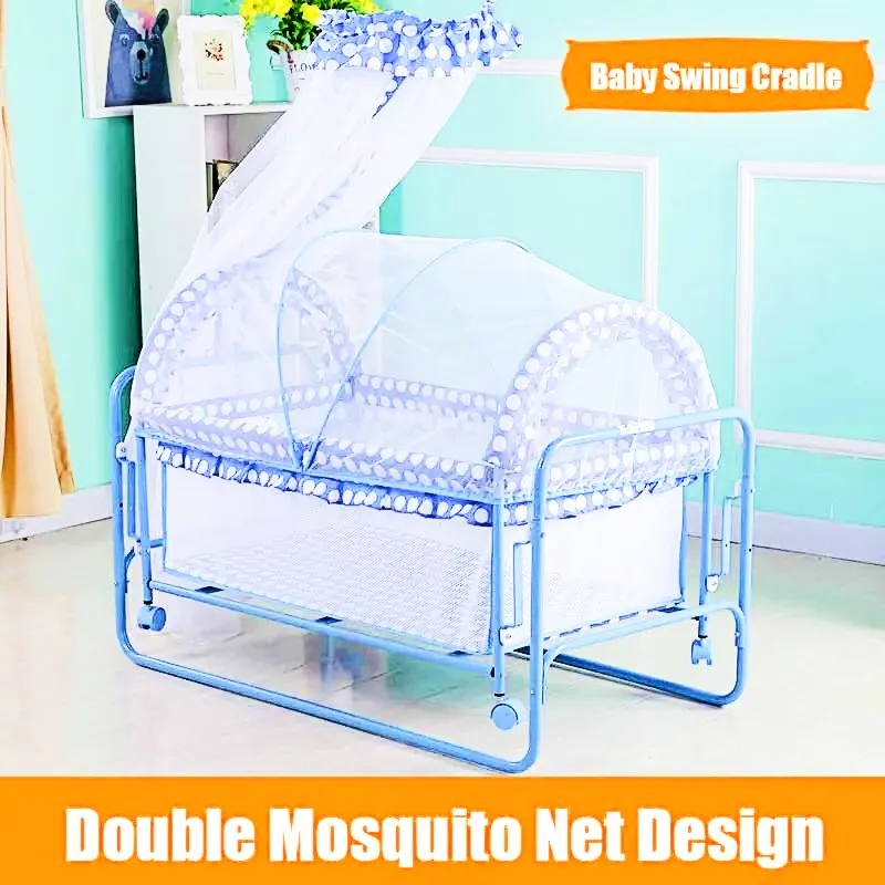 Baby cradle swing with mosquito net best sale