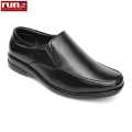 Run Shoes  Black Leather Plain Slip-on Official / Formal Shoe For Men (1560). 