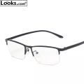 Black Metal Frame Rimless Casual Formal Blue Ray Cut  Premium Computer Glasses. 