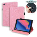 Samsung Galaxy Tab A 8.0 & S Pen (2019) P200 P205 Leather Case, 3D Relief Calf Style Folio Stand Magnetic Smart Cover with Card Slot Pencil Holder. 