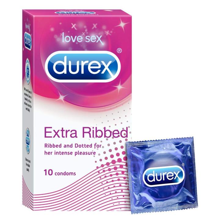 Durex Extra Ribbed Condoms 10 Pcs