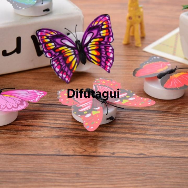 Difutagui Wall light night light LED butterfly cute room bathroom Sales promotion mini color changing night light beautiful light ideas