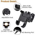 Metal Bike Phone Holder, Aluminum Alloy Bicycle Handlebars Mount with 360°Rotation Adjustable for Motorbike (Black). 