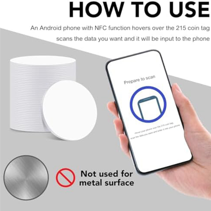 60Pcs%20NFC%20TagsNtag%20215%20NFC%20Sticker%20Chip%20Round%20NFC%20Tag%20Rewritable%20NFC%20Card%20Sticky%20Back%20NFC%20Enabled%20Cell%20Phone%20Device%20-%20Image%202