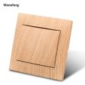 Wenefang WESA Wood Power Socket France Standard Electrical Outlet Standard Fashion Ground Wall Socket Embedded Plug Flame Retardant Plastic Panel. 