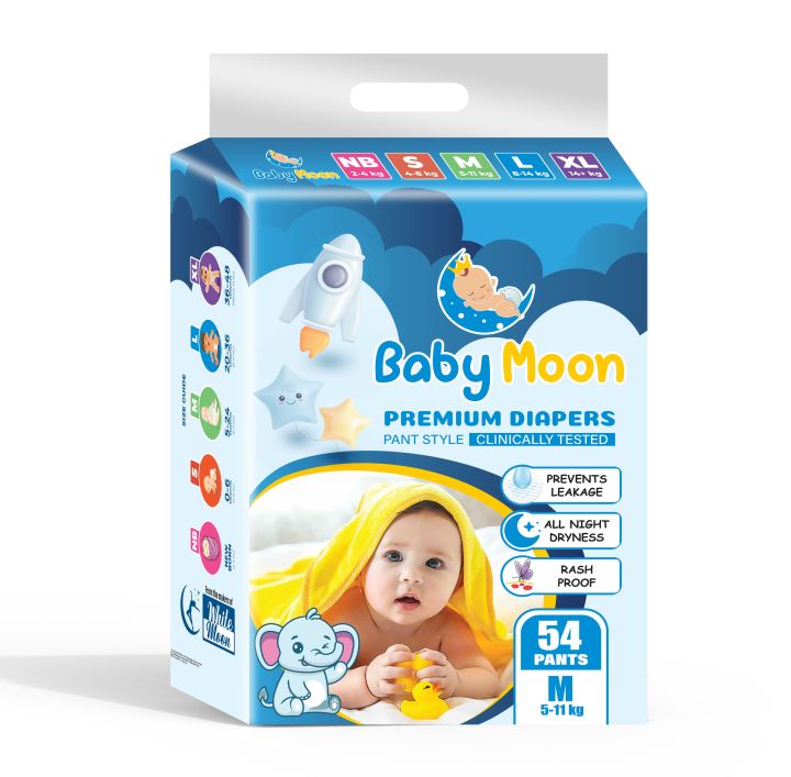 Babymoon%20Premium%20Baby%20Diapers%20%20Medium%20Size%2054%20Pcs/Pkt%20-%20Image%202