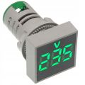 Green 22MM AC 12-500V Voltmeter Square Panel LED Digital Voltage Meter Indicator Light - Volt Meter |. 