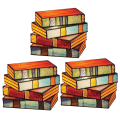 3PCS Stained Glass Stacked Books Lamp Vintage Handcrafted Glass Nightstand Desk Book Lamps Multicolor. 