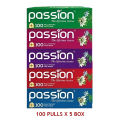 Passion Face Tissue 100 Pulls 2 Ply (5 Box Combo). 