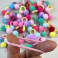 Ball Hair Bands Fashionable Wholesale Elastic Hair Ties Plush 20pcs Rubber Bands for Birthday Baby Girls Kids Use School Gift. 