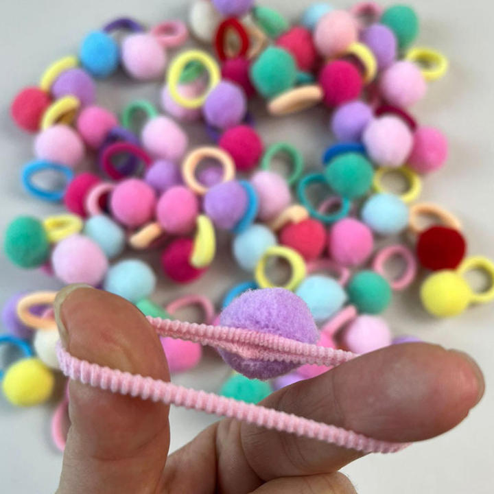 Ball%20Hair%20Bands%20Fashionable%20Wholesale%20Elastic%20Hair%20Ties%20Plush%2020pcs%20Rubber%20Bands%20for%20Birthday%20Baby%20Girls%20Kids%20Use%20School%20Gift%20-%20Image%204