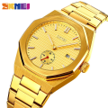 SKMEI 9262 Men’s Classic Stainless Steel Luminous Date Display Quartz Watch – Golden. 