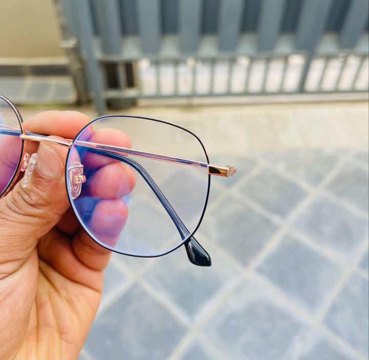 New%20Elegant%20Unisex%20Clubmaster%20Full%20Rim%20Metal%20Frame%20Prescription%20Glasses%20with%20Blue%20Ray%20Cut%20-%20Image%204