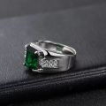 【Mega Emerald Men's Ring Sapphire Green Tapered Trendy Men's Ring Ring. 