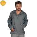 Creative Touch Dark Grey Hooded Kurta Shirt For Men. 