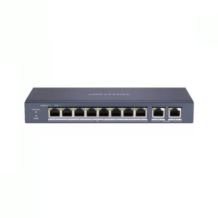 Hikvision Dual Uplink 8 Port Fast Ethernet Unmanaged POE Switch