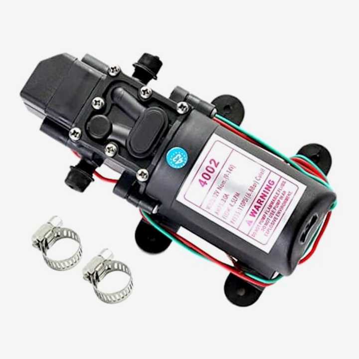 DC Pump Motor Diaphragm Water Pump Earth 100% Copper Winding 12 Volt DC / 3 Amp / 110 PSI Pressure Booster (0.3 hp)