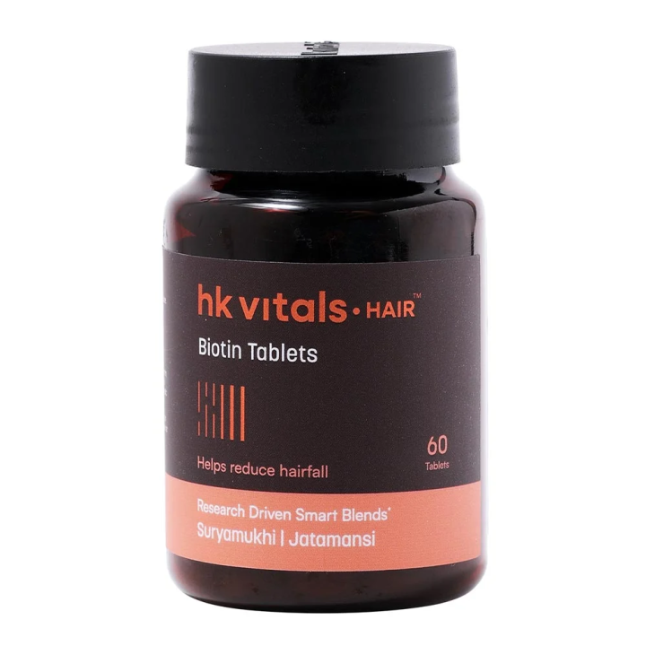 HK Vitals Biotin Tablets - 60 Tablets for Hair Skin and Nail Health