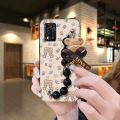 silicone Dirt-resistant Phone Case For ZTE Libero 5G ii/A103ZT Anti-knock Bear bracelet cute Black pearl pendant Cartoon. 