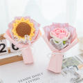 Knitted Flower Bouquets Handmade Woolen Puff Flowers Single Small Crochet Flowers for Valentine Home Decor Valentine'S Day. 