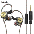 Sutuiying NNBILI QKZ AK3 FiLe Wired Earphone with Microphone HiFi Music Monitor Luxury Bass Headphones Noise Cancelling For Sport Gaming Earbuds. 