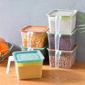 Set of 6 (1000 Ml) Plastic Fridge Kitchen Storage Boxes with Handle and Lid Plastic Storage Boxes for Refrigerator Kitchen, Pulses, Fruit, Food Storage Organizer with Lids. 