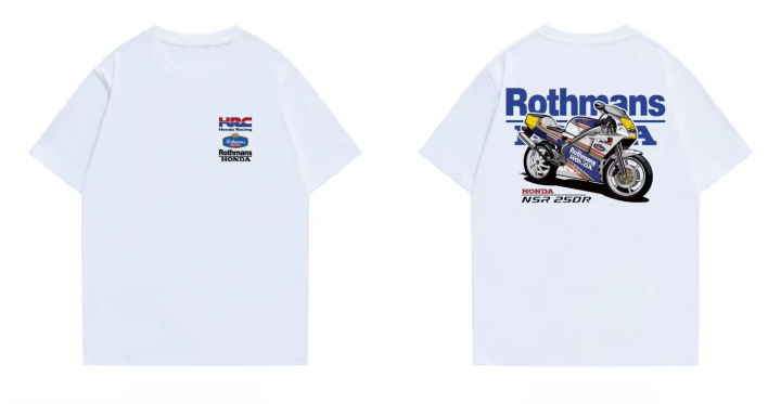 HOT%20New%20Men's%20and%20Women's%20T-shirts%20Honda%20Two-punch%20Bed%20Fire%20Fighting%20Vehicle%20NSR250P4%20L%20HRC%20Co%20Brand%20Harajufeng%20Y2k%20Short%20Sleeves%20-%20Image%203